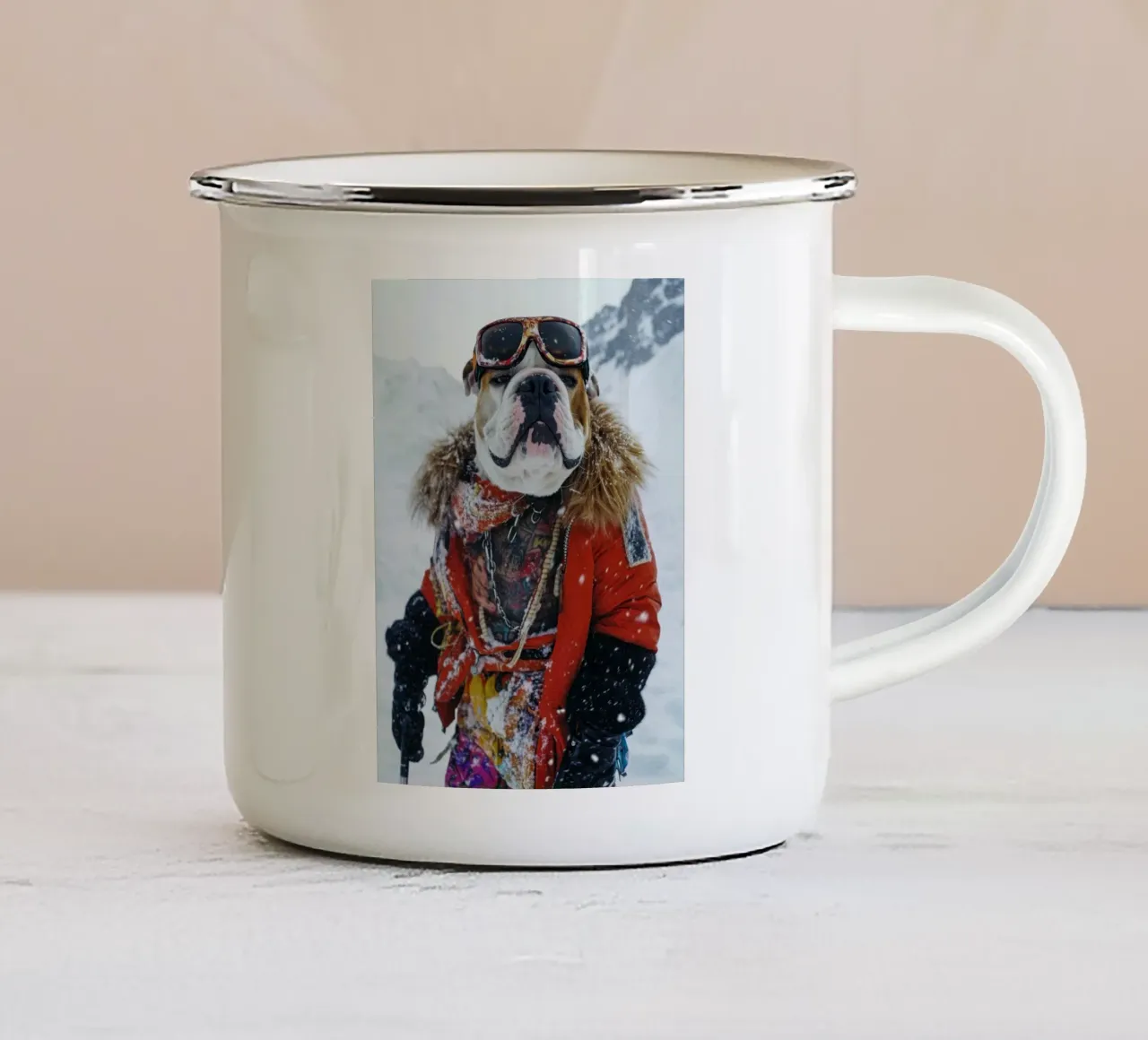 Rocky tazza in smalto da Affiches Chien Originales – Dogland