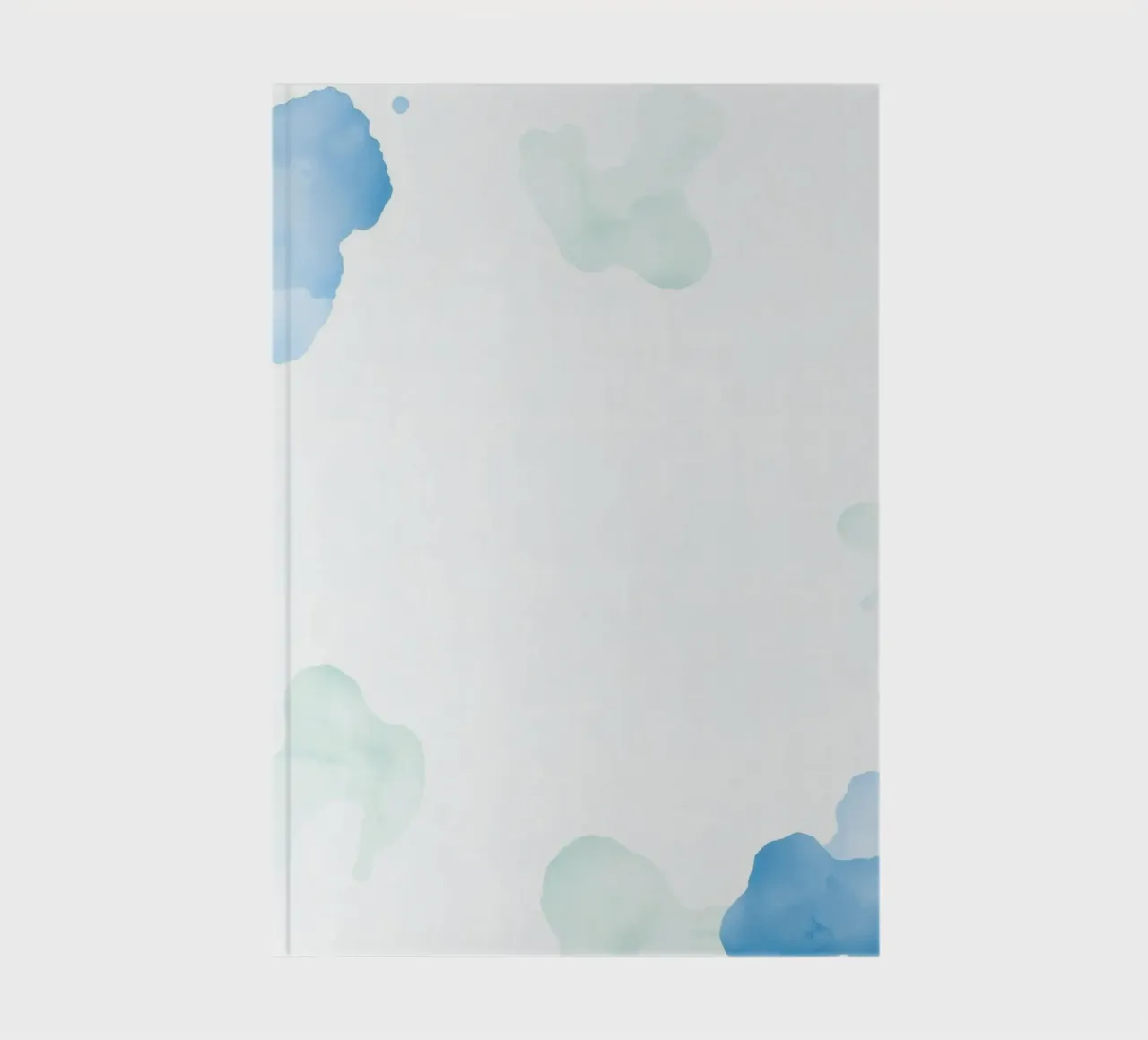 Watercolor abstract design featuring soft blues and greens notebook by DesignDoodle