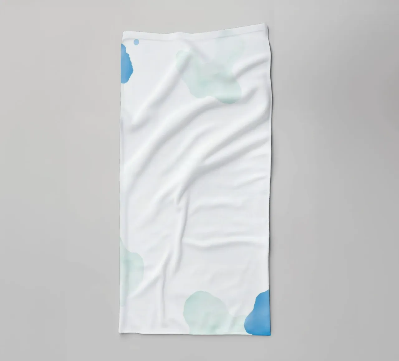 Watercolor abstract design featuring soft blues and greens towel by DesignDoodle