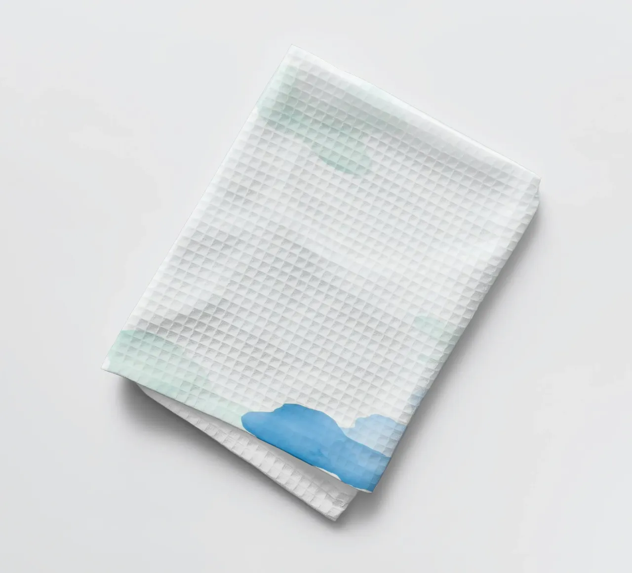 Aquarelle abstraite avec des bleus et des verts doux torchon de DesignDoodle