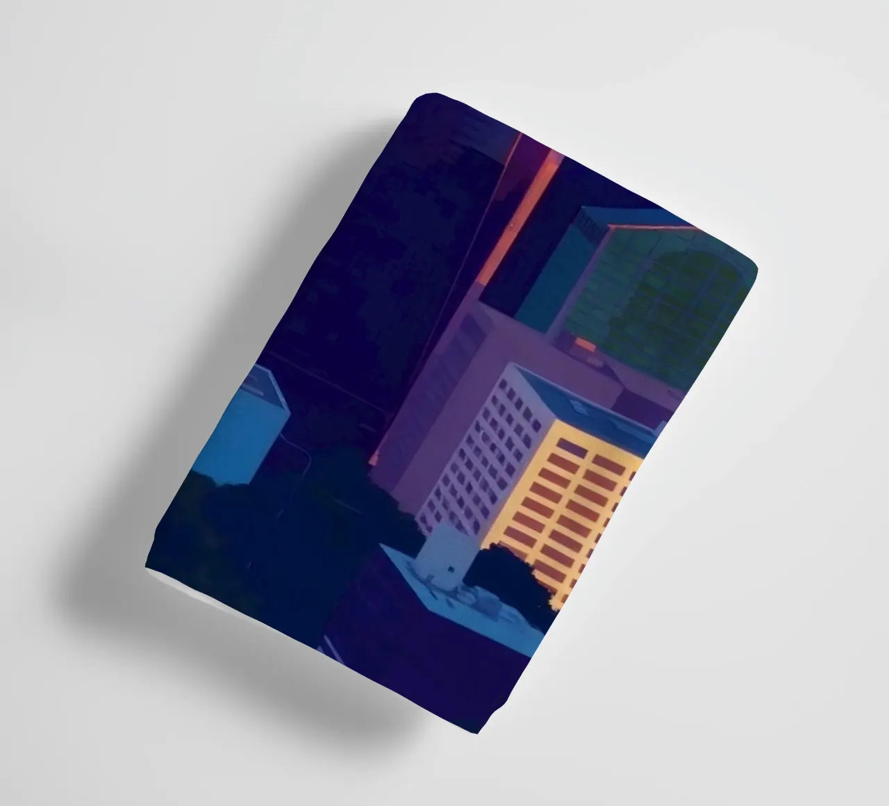 skyline della città al tramonto con gli edifici più alti asciugamano da bagno da DesignDoodle