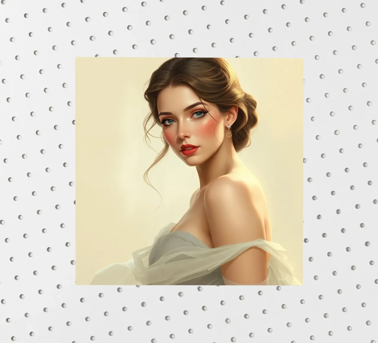 Mujer elegante con un maquillaje suave y un peinado con estilo pegatina de DesignDoodle