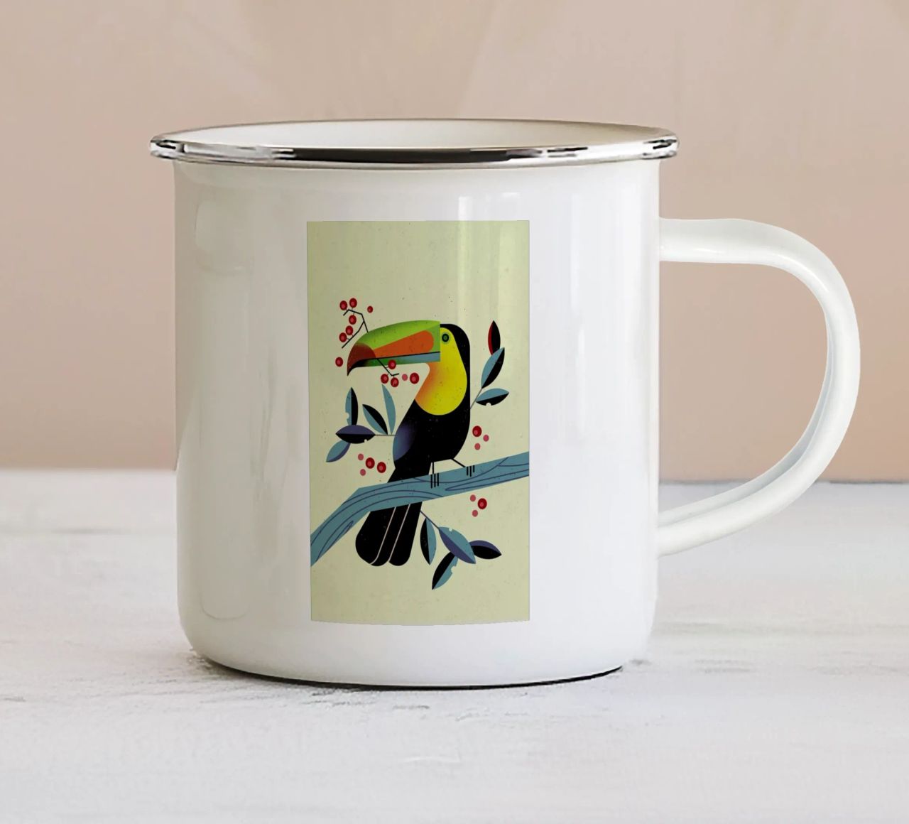 Toucan II tazza in smalto da Dieter Braun