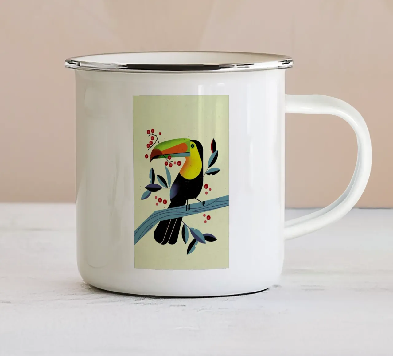 Toucan II Emaille Tasse von Dieter Braun