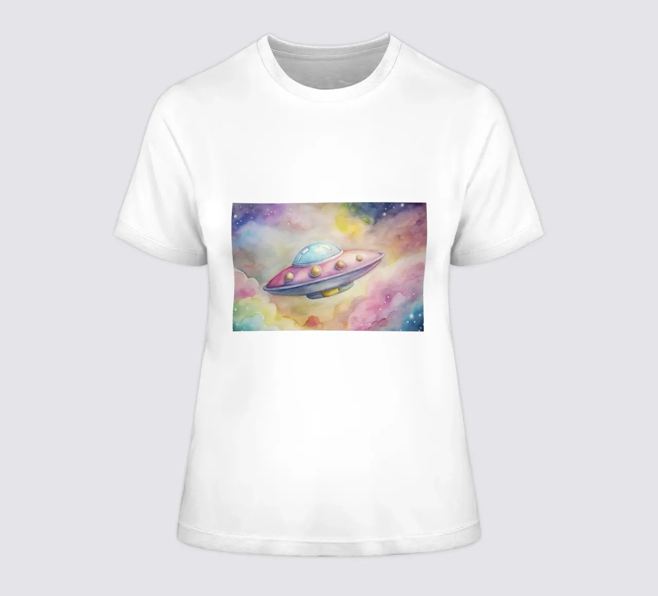 UFO in acquerello t-shirt da donna da 🎁 ARTVI-SHOP