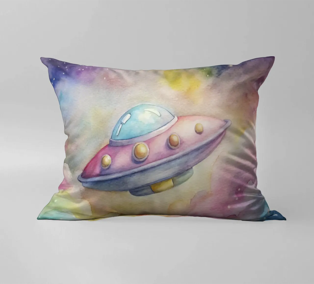UFO in acquerello cuscino da ARTVI-SHOP