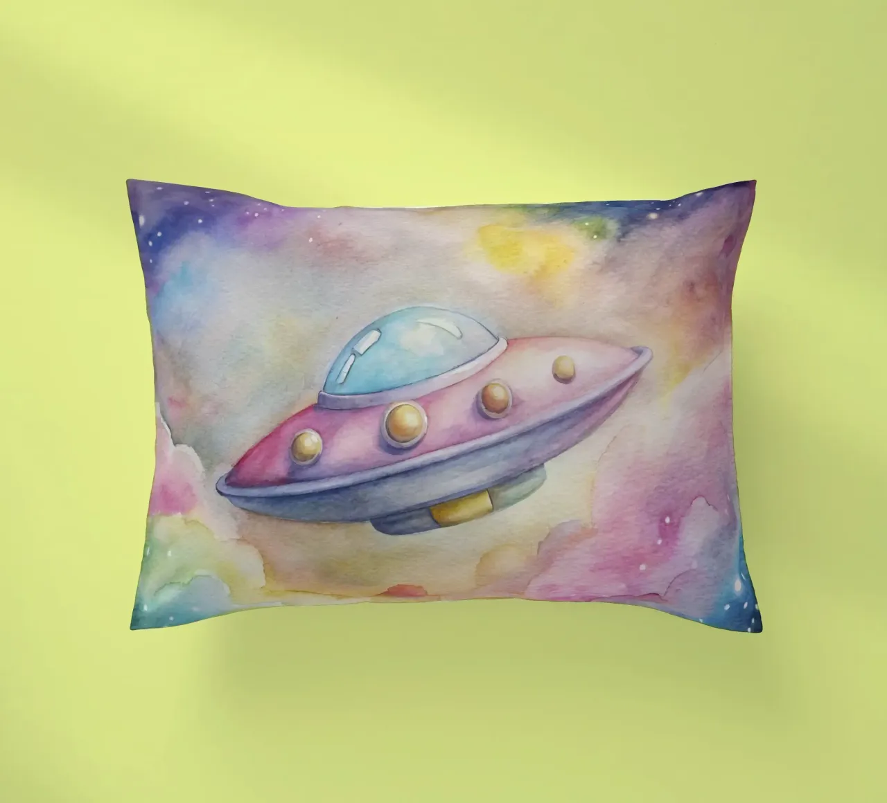 UFO in acquerello cuscino da ARTVI-SHOP
