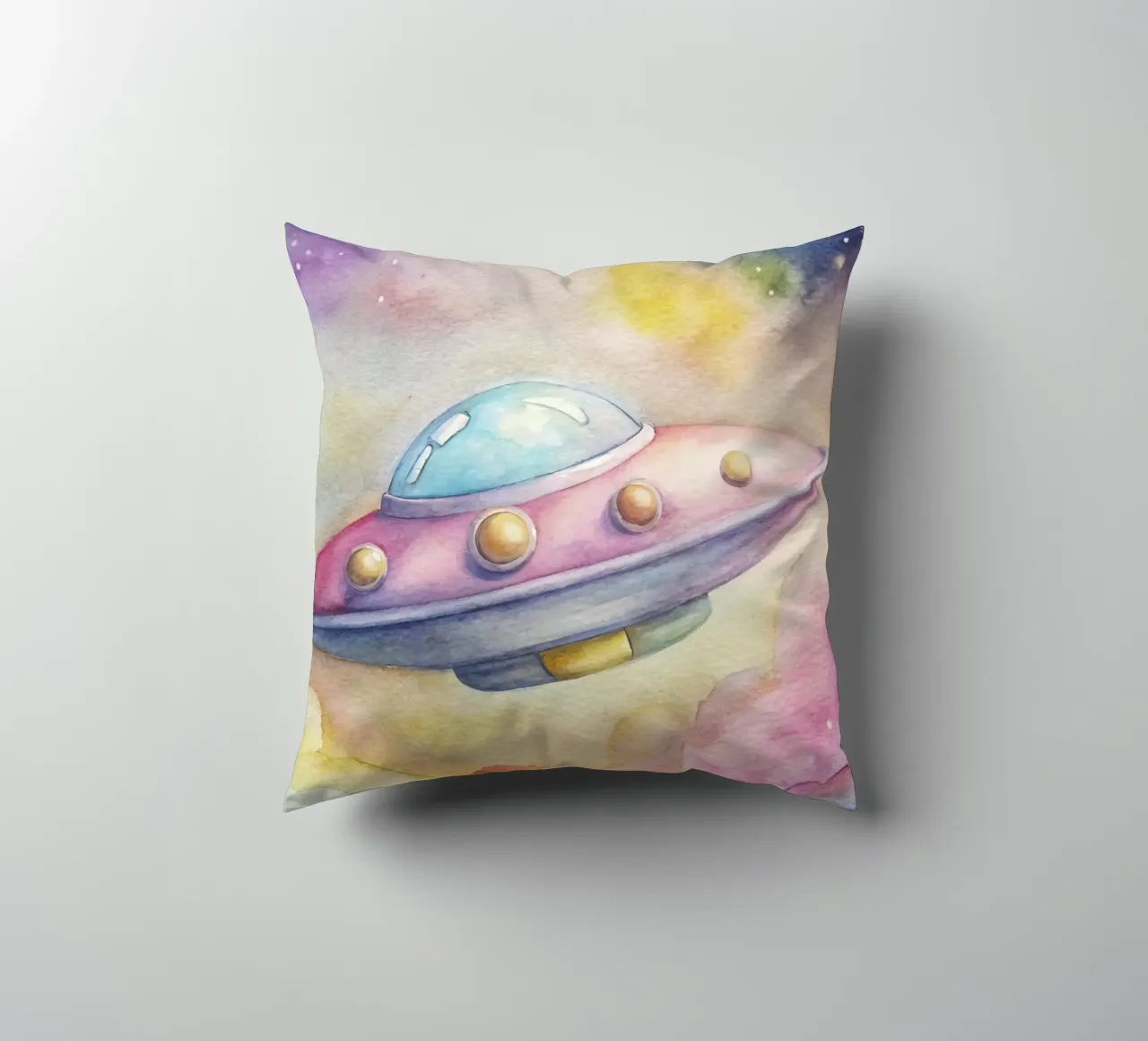 UFO in acquerello cuscino da ARTVI-SHOP