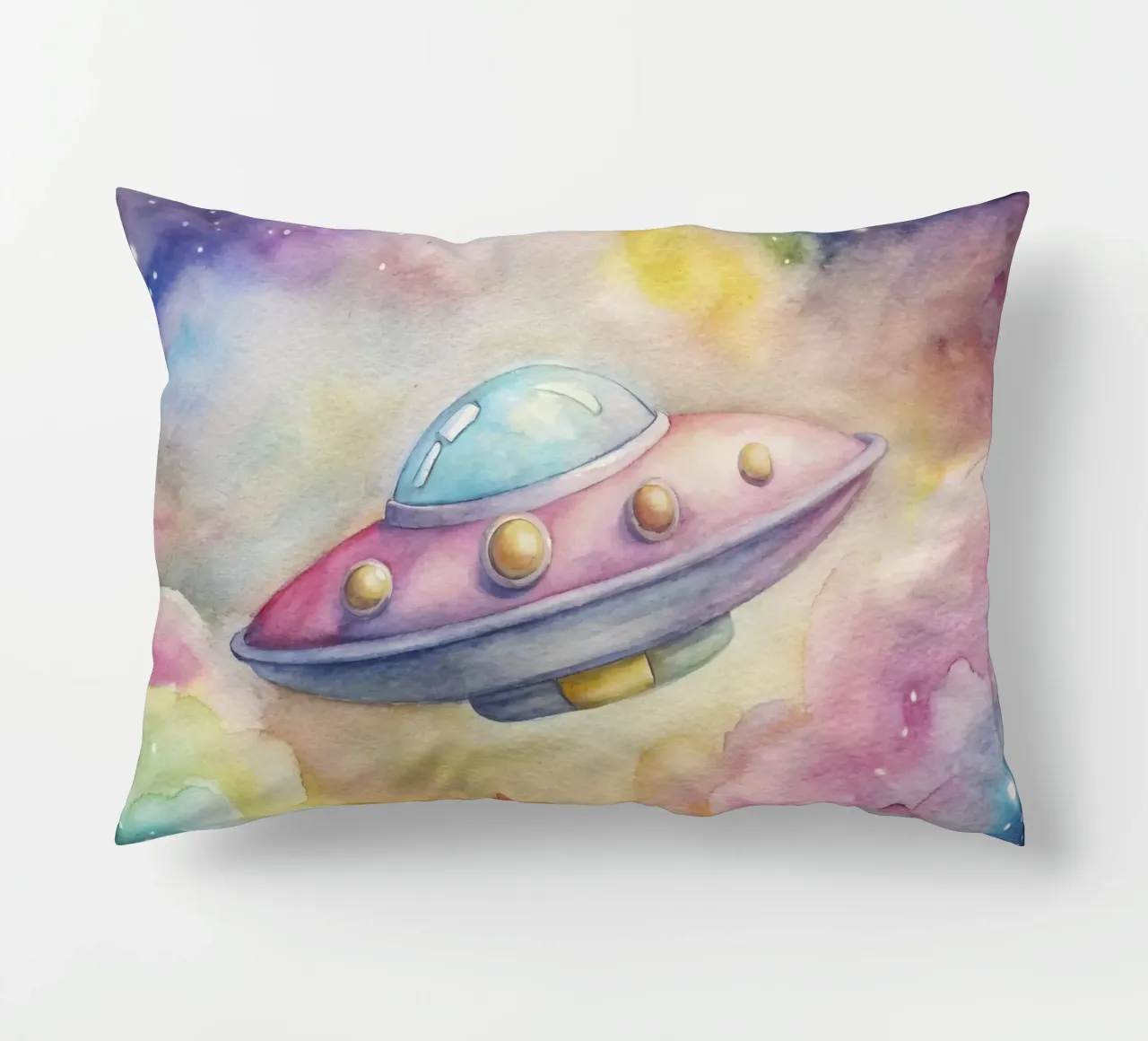 UFO in acquerello cuscino da ARTVI-SHOP