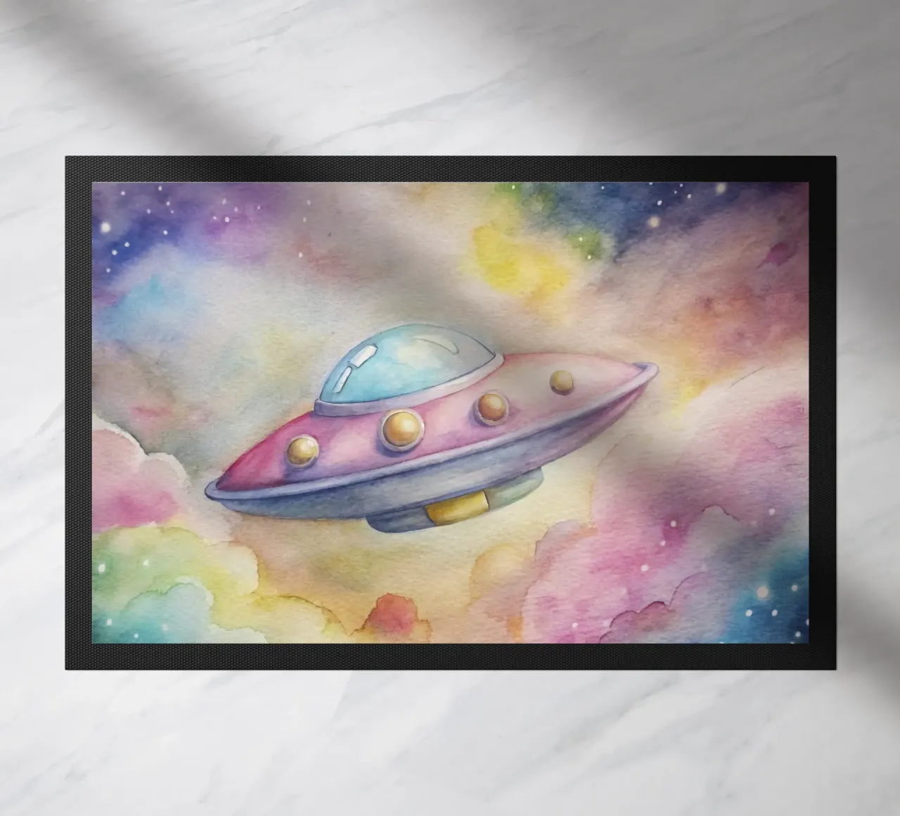 UFO in acquerello zerbino da ARTVI-SHOP