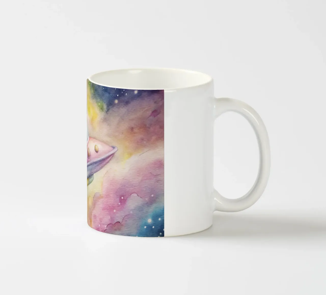 UFO in acquerello tazza in ceramica da ARTVI-SHOP