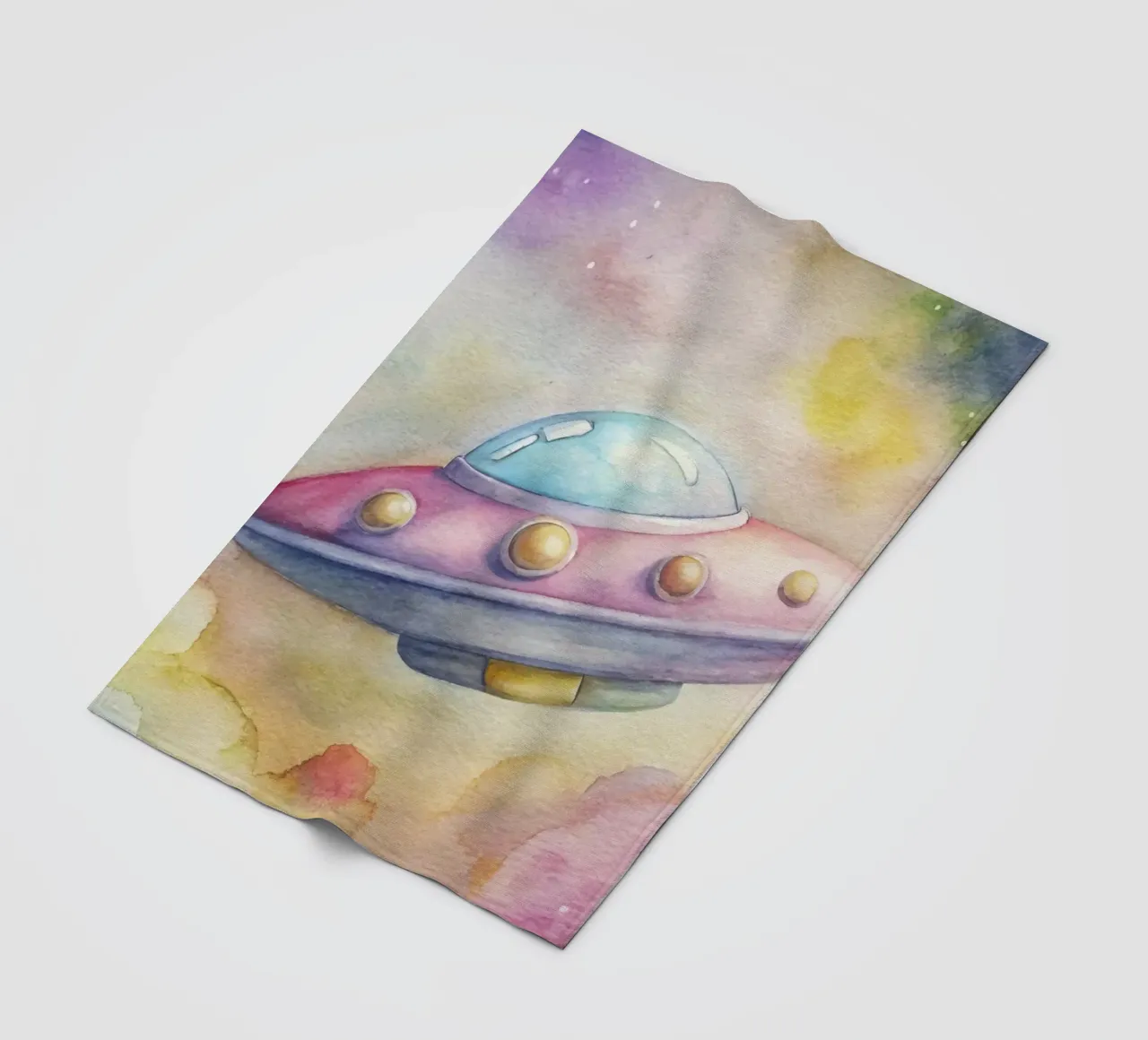UFO in acquerello coperta in pile da ARTVI-SHOP