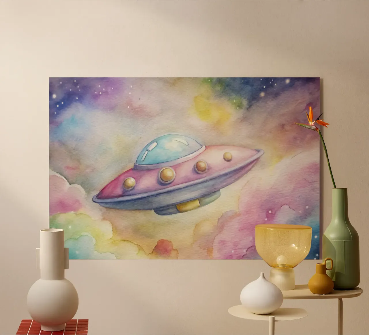 UFO in acquerello plexiglass da ARTVI-SHOP