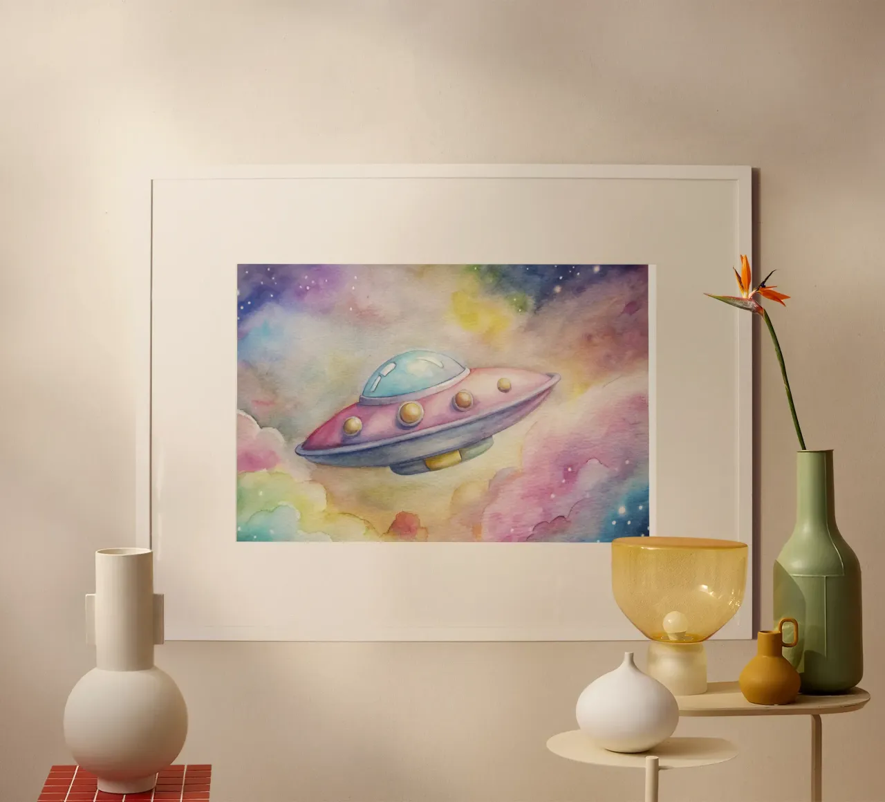UFO in acquerello carta hahnemühle da ARTVI-SHOP