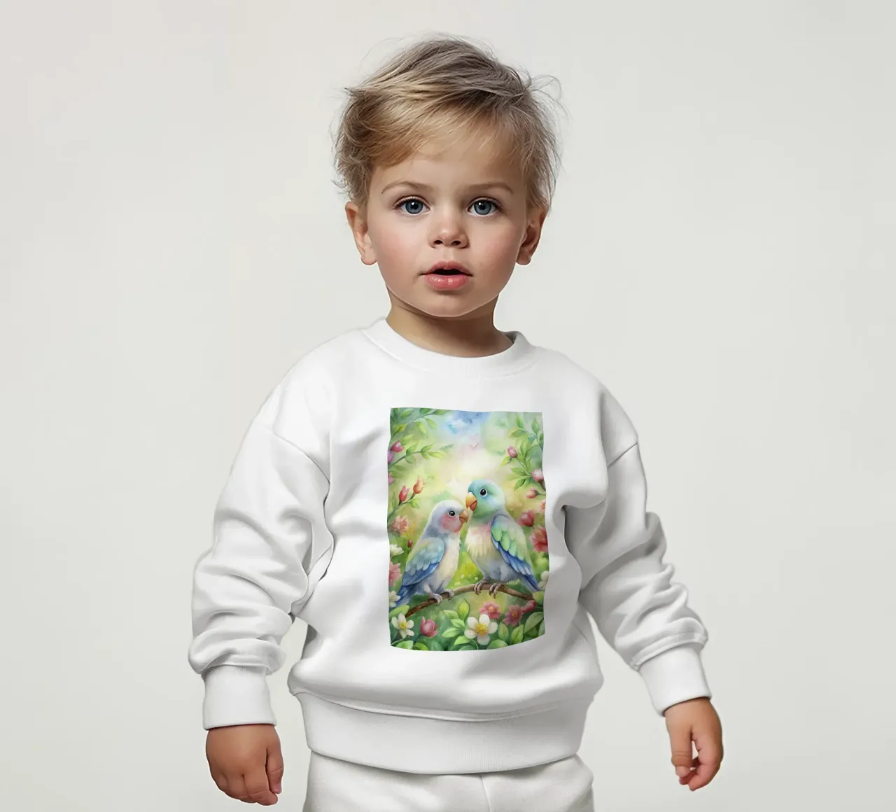 pappagalli ad acquerello felpa neonato da 🎁 ARTVI-SHOP