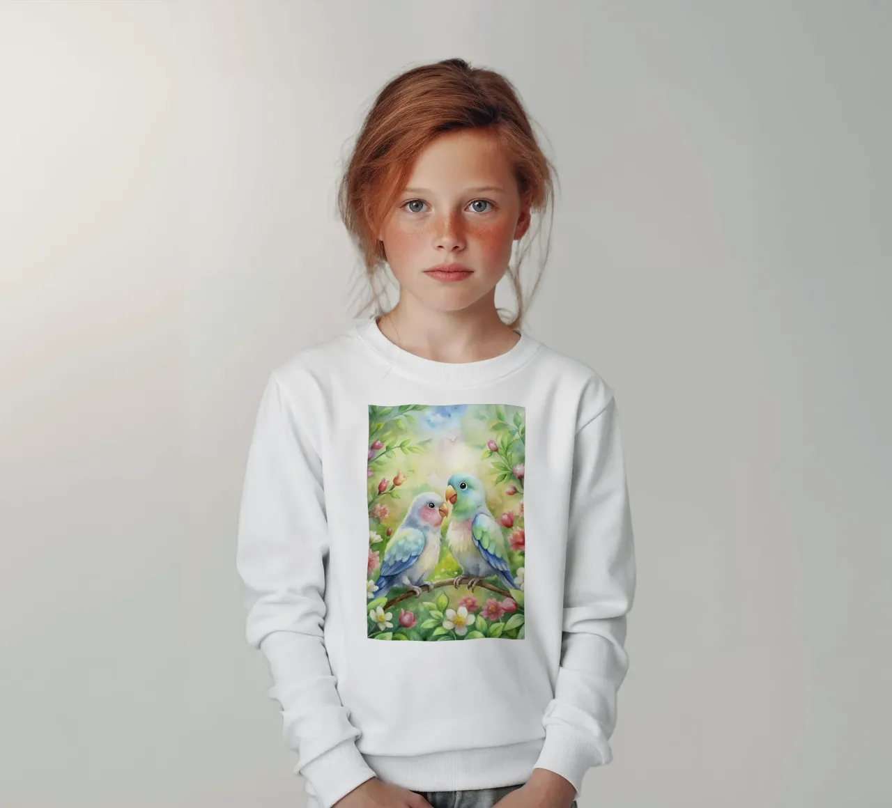 pappagalli ad acquerello felpa bambino da 🎁 ARTVI-SHOP
