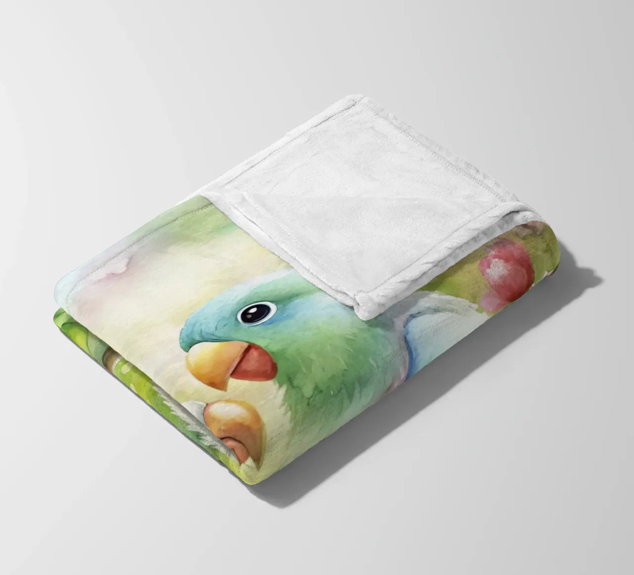 pappagalli ad acquerello coperta in pile da 🎁 ARTVI-SHOP