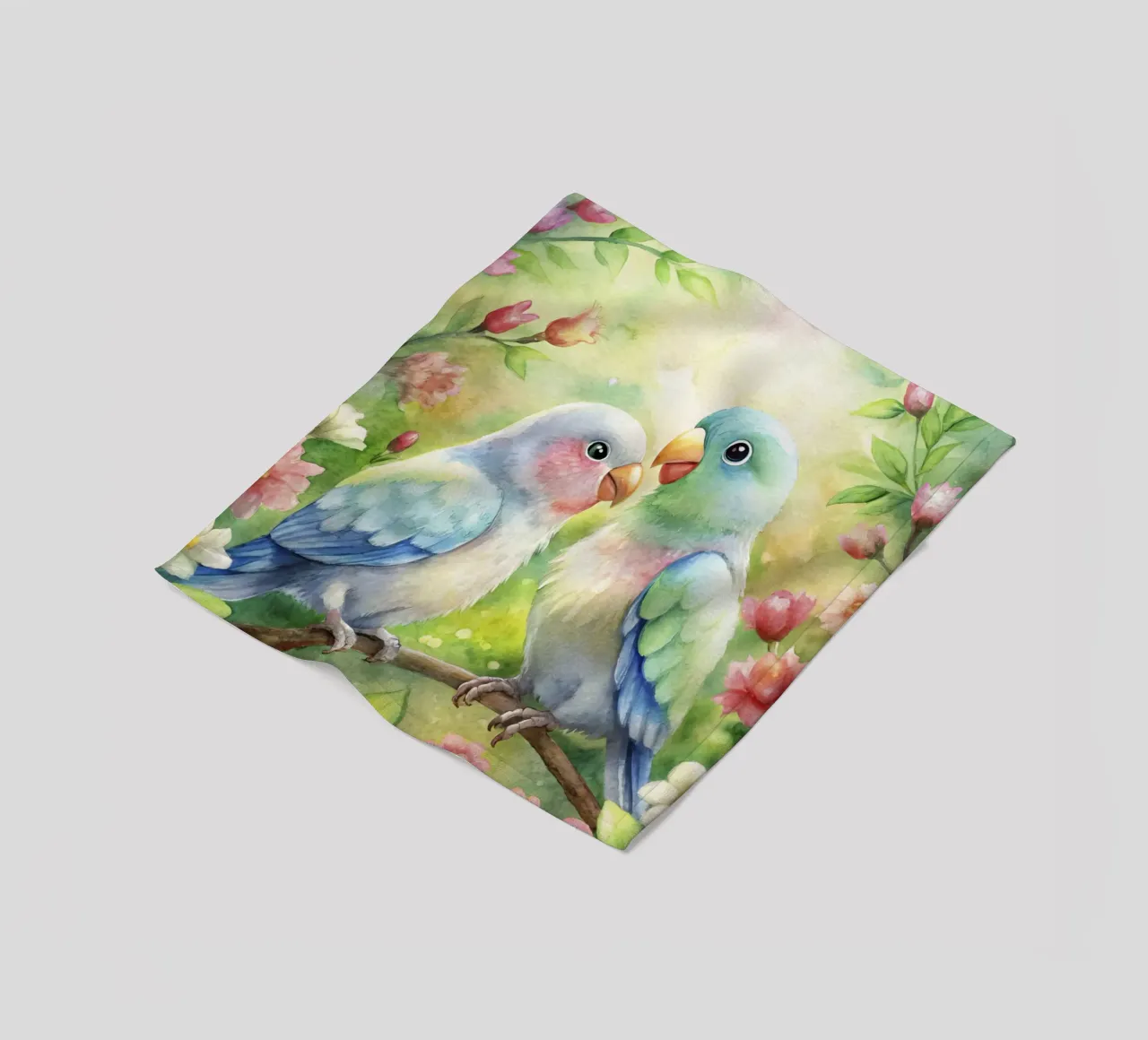 pappagalli ad acquerello coperta in pile da 🎁 ARTVI-SHOP