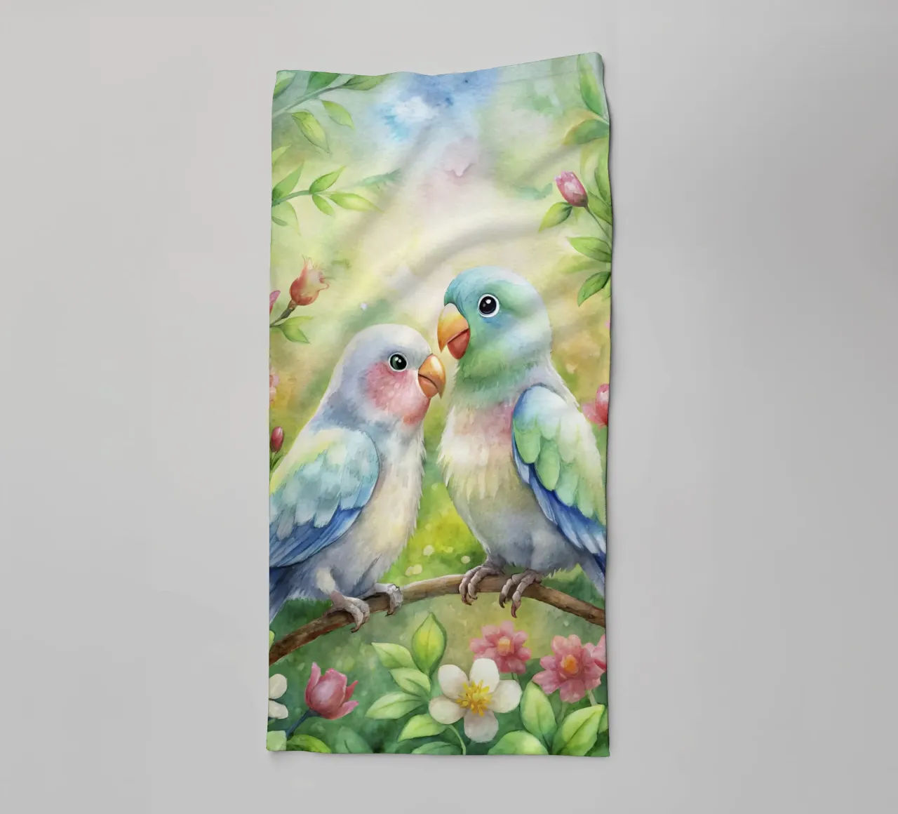 pappagalli ad acquerello asciugamano da bagno da 🎁 ARTVI-SHOP