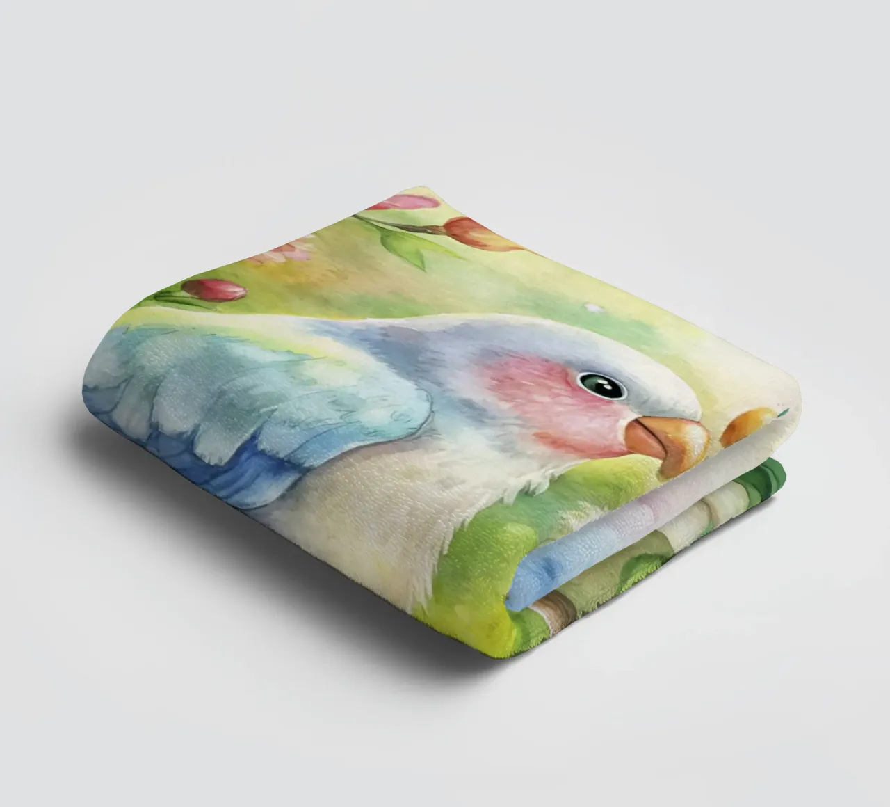 pappagalli ad acquerello asciugamano da bagno da 🎁 ARTVI-SHOP