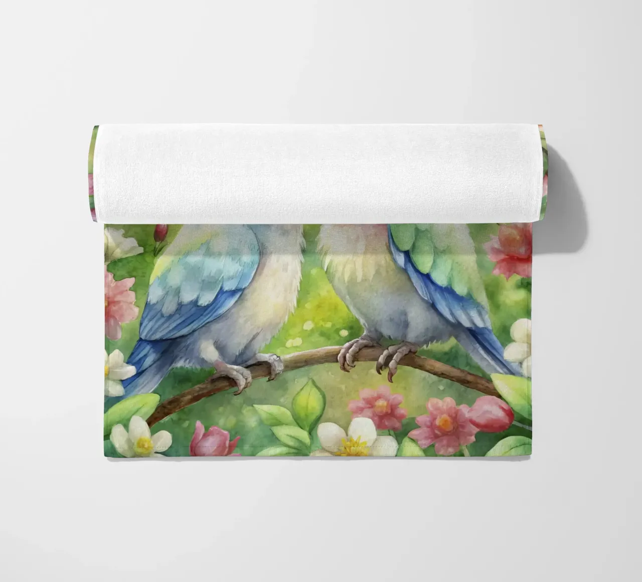 pappagalli ad acquerello telo mare da 🎁 ARTVI-SHOP