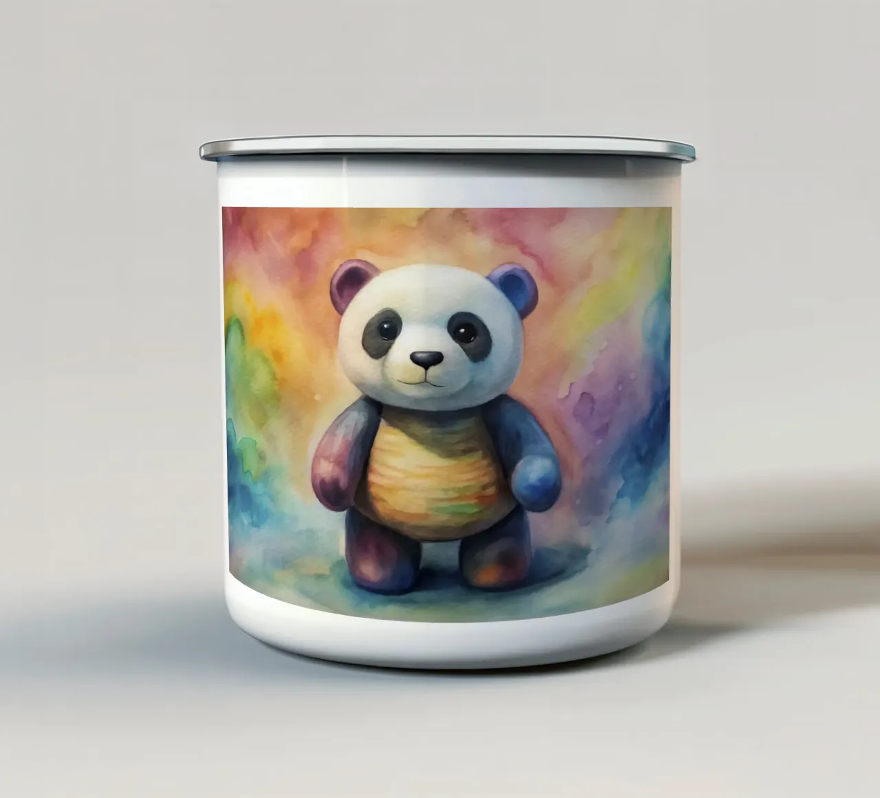 orso panda acquerellato tazza in smalto da 🎁 ARTVI-SHOP