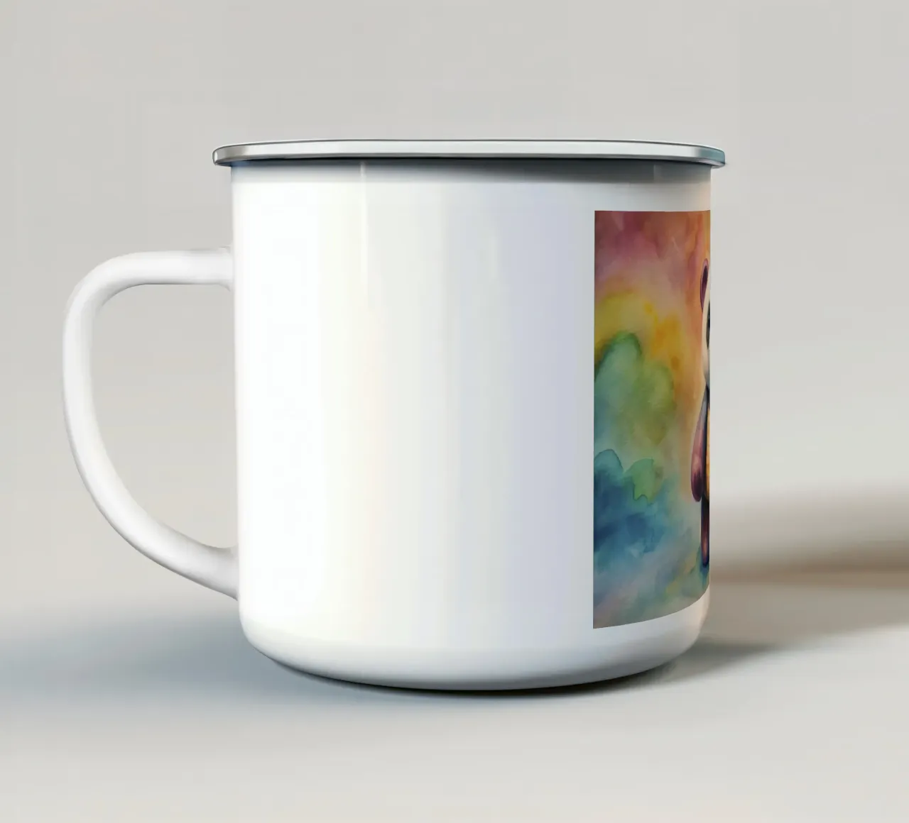 orso panda acquerellato tazza in smalto da 🎁 ARTVI-SHOP