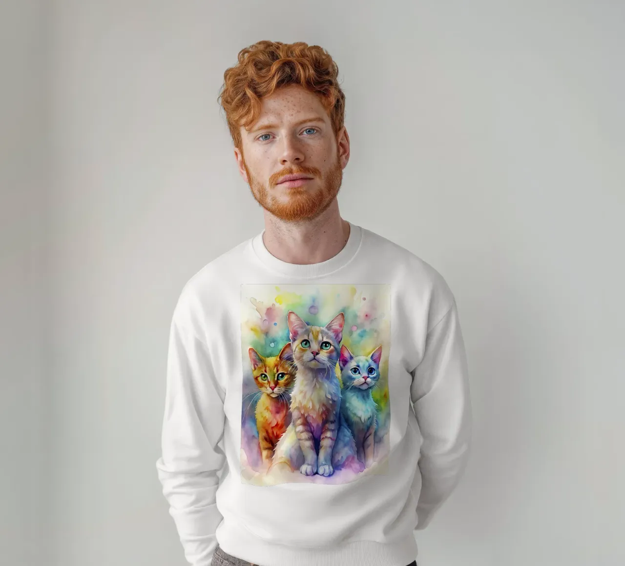 Gatti ad acquerello felpa da ARTVI-SHOP
