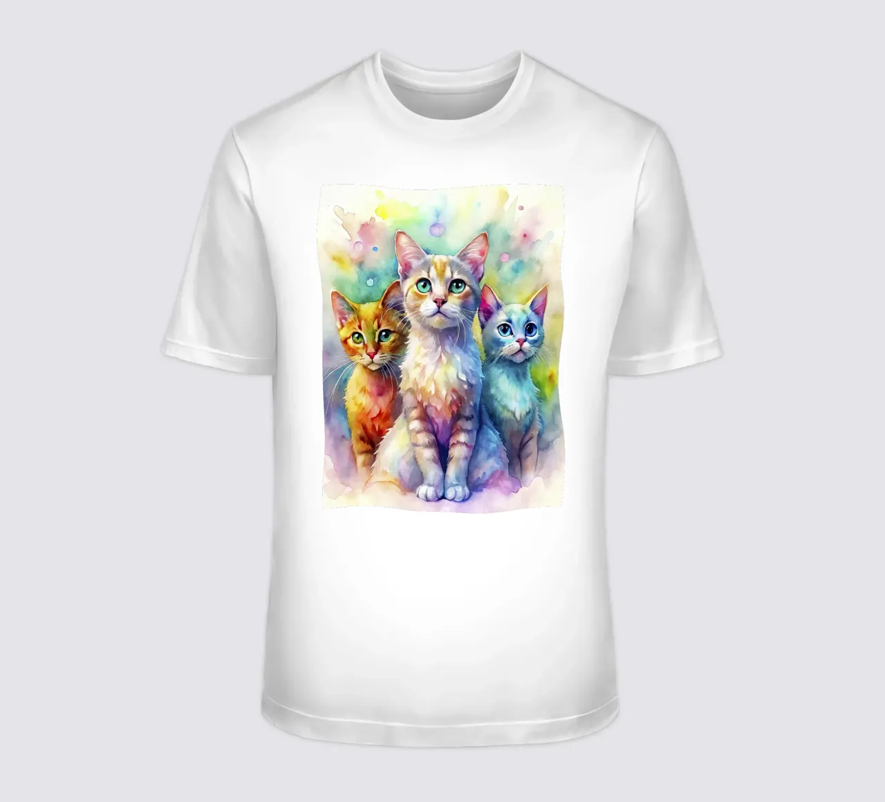 Gatti ad acquerello t-shirt da 🎁 ARTVI-SHOP