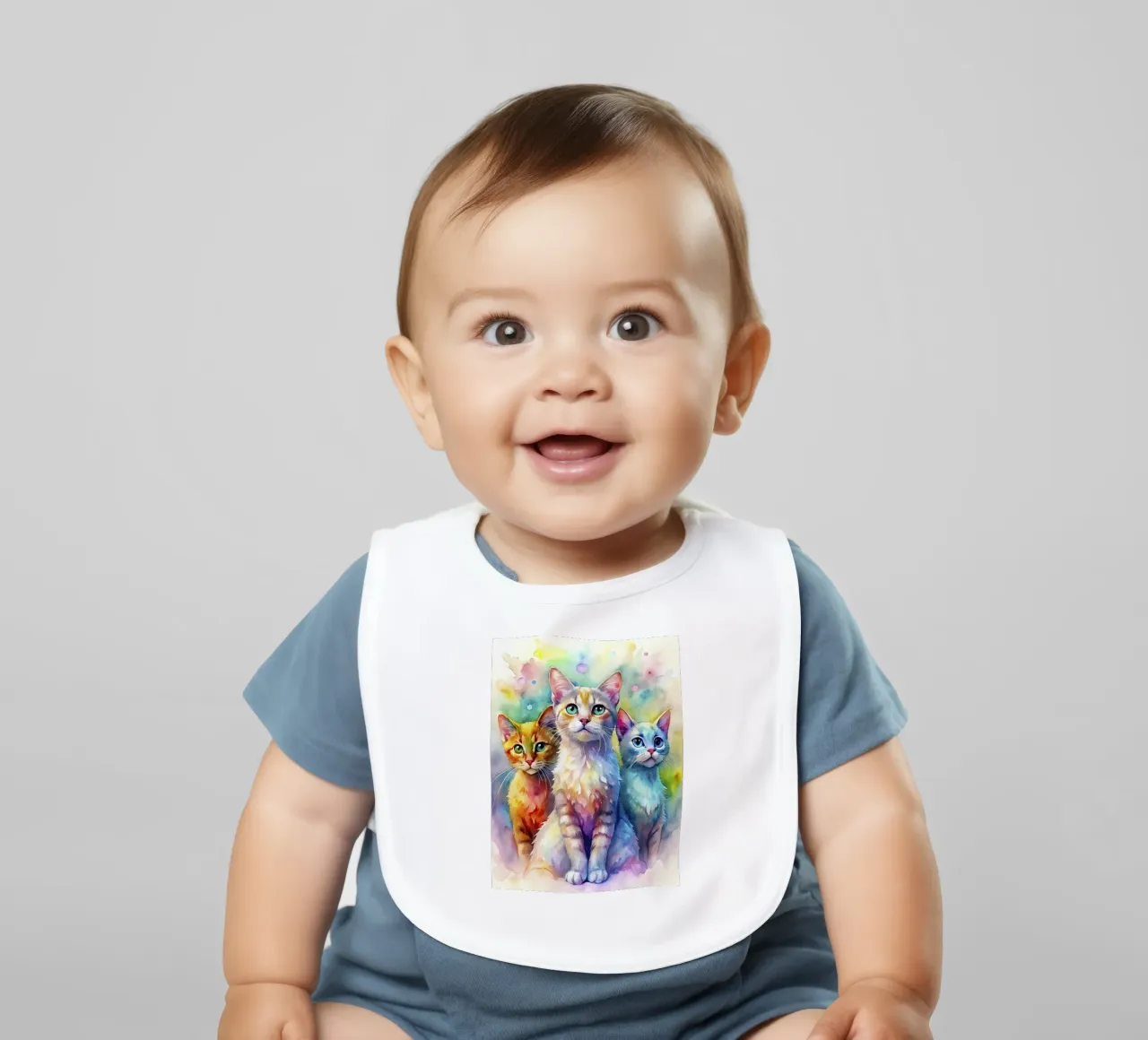Gatti ad acquerello bavaglino da ARTVI-SHOP