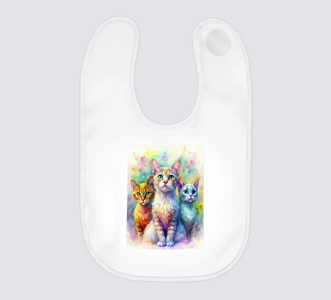 Gatti ad acquerello bavaglino da ARTVI-SHOP
