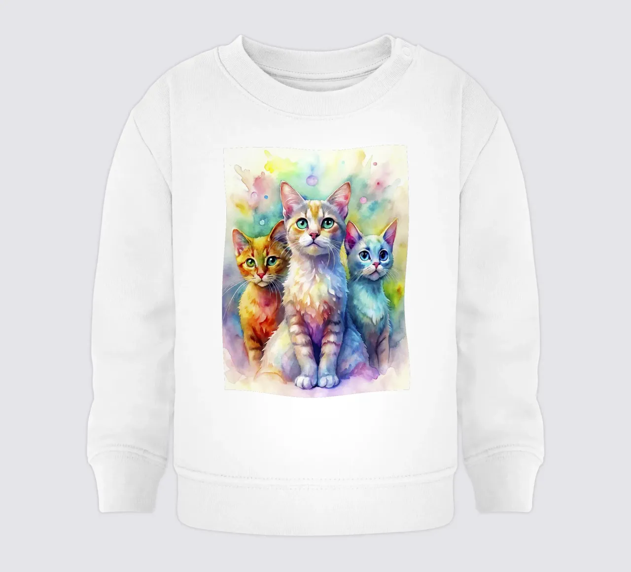 Gatti ad acquerello felpa neonato da ARTVI-SHOP