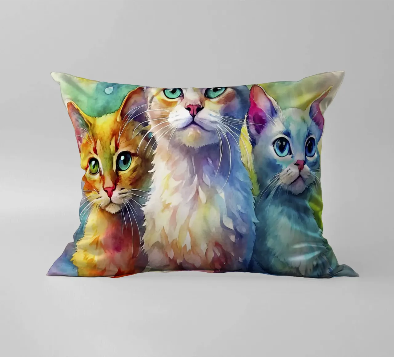 Gatti ad acquerello cuscino da ARTVI-SHOP