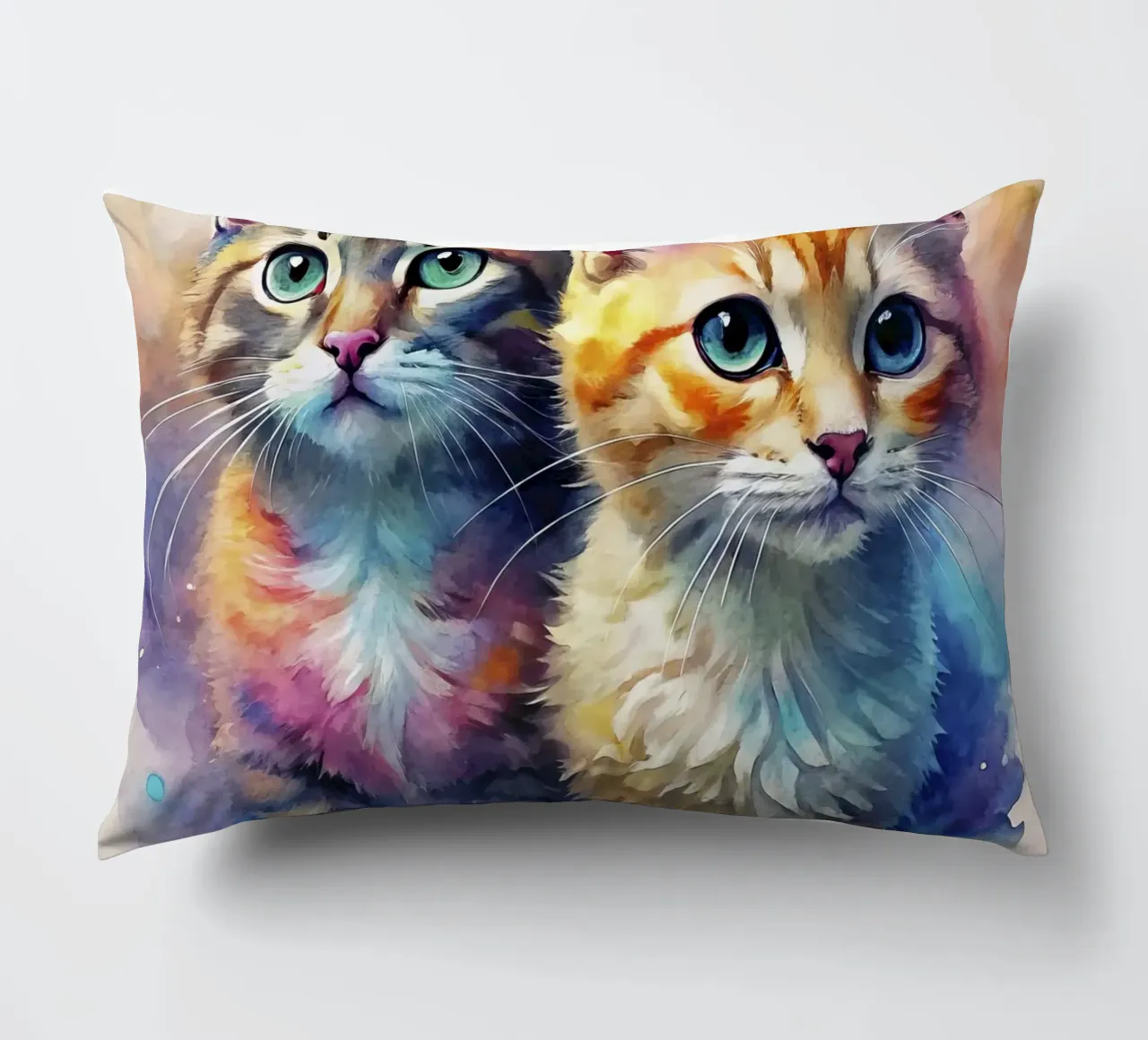 Gatti ad acquerello cuscino da 🎁 ARTVI-SHOP