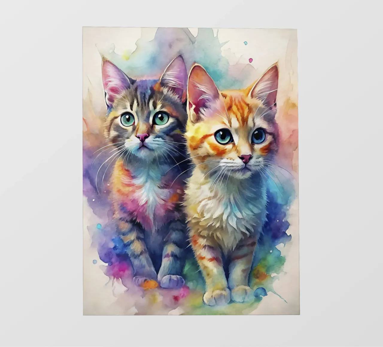Gatti ad acquerello telo in pvc da 🎁 ARTVI-SHOP