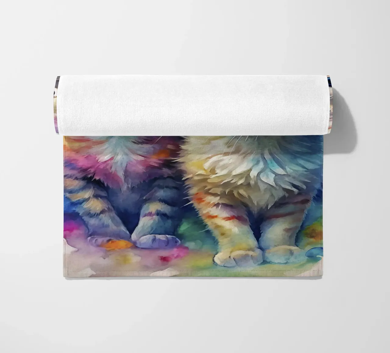 Gatti ad acquerello telo mare da 🎁 ARTVI-SHOP