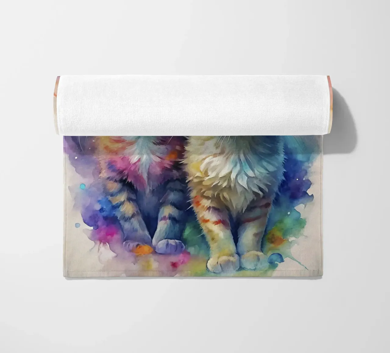 Gatti ad acquerello telo mare da 🎁 ARTVI-SHOP