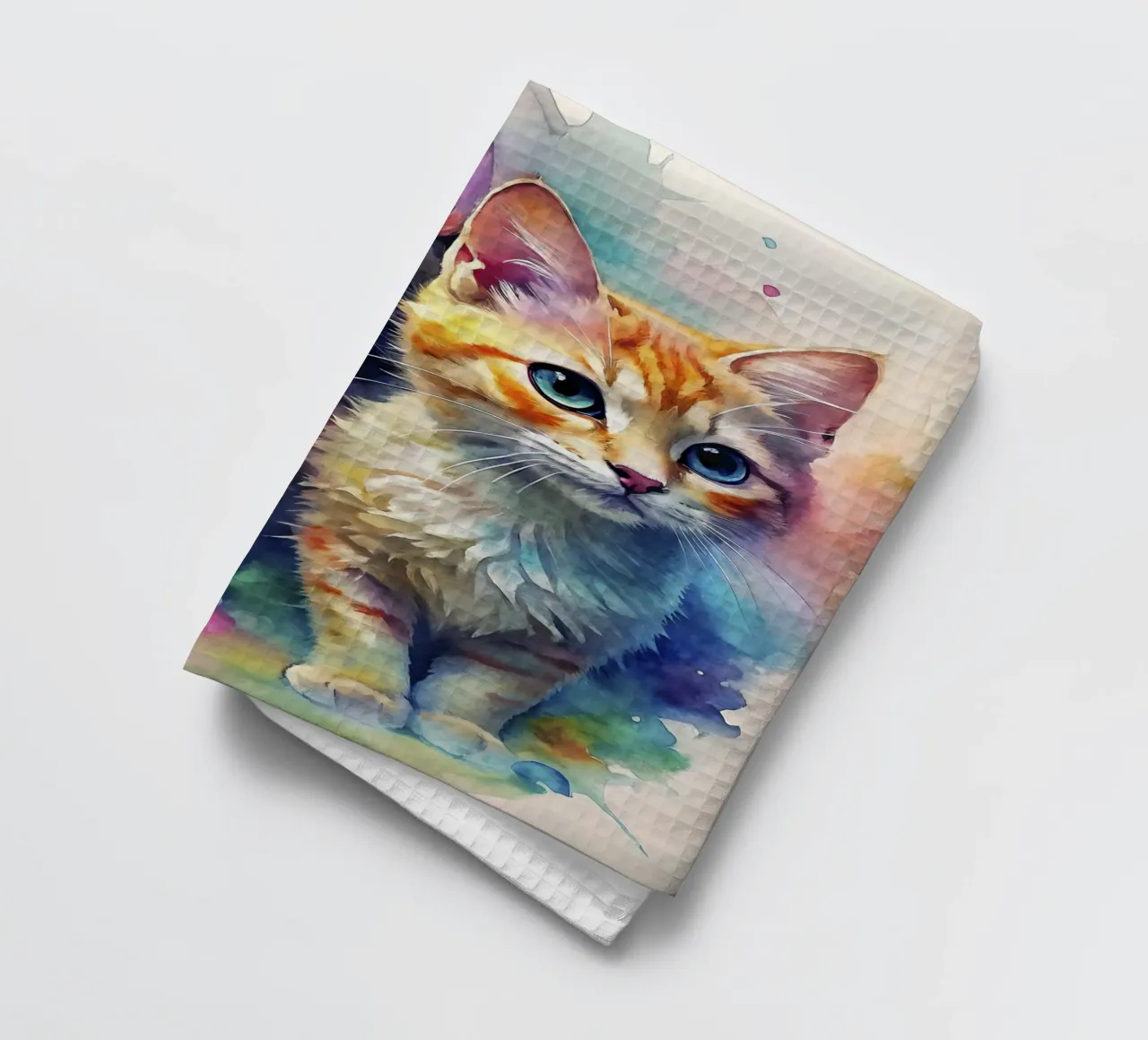Gatti ad acquerello canovaccio da cucina da 🎁 ARTVI-SHOP