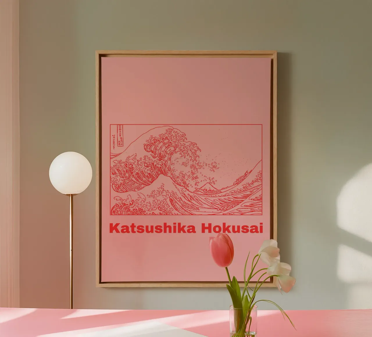 Estetica giapponese - Pittura a onde di Hokusai tela con Cornice a cassetta da SMPLE