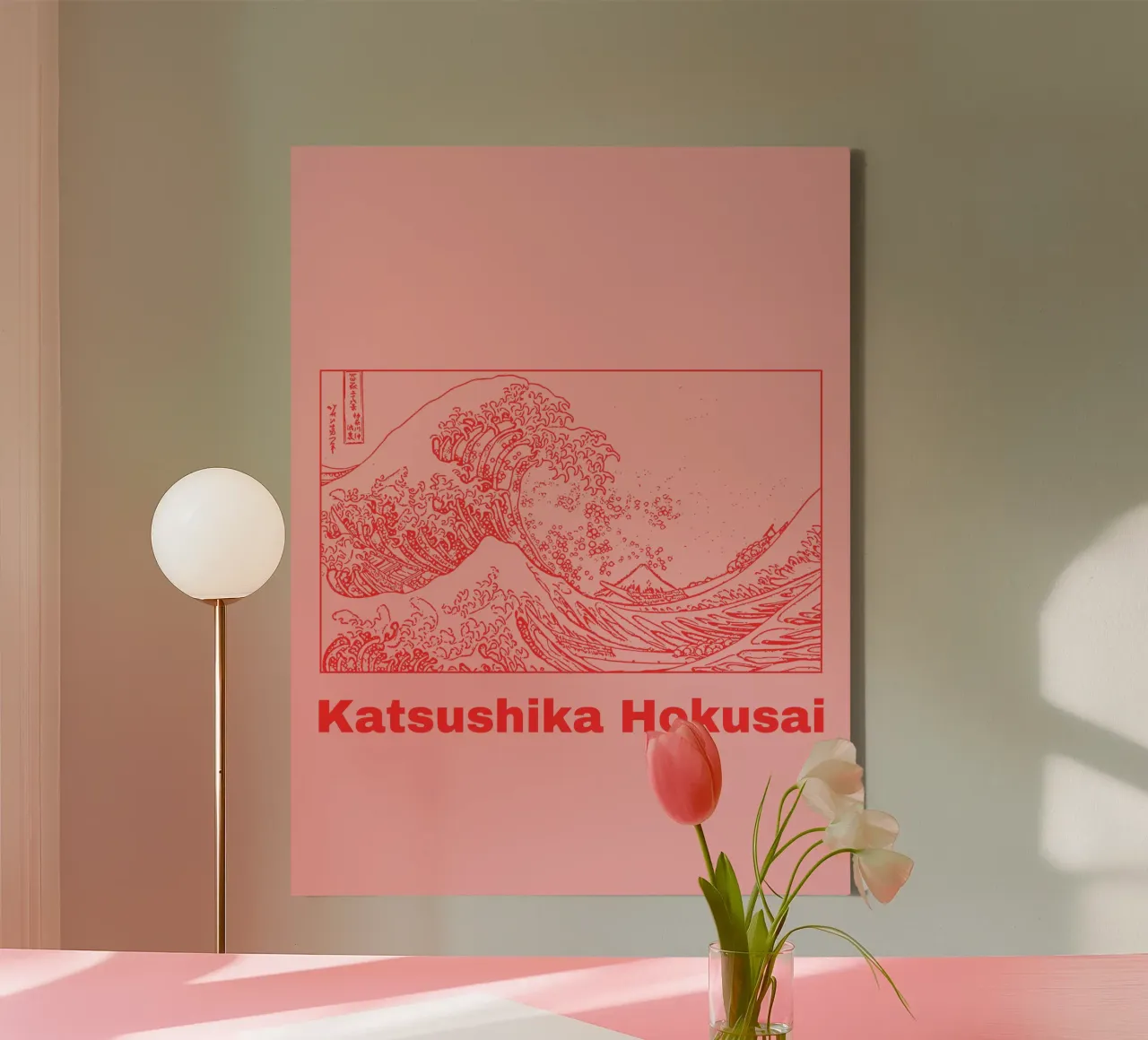 Estetica giapponese - Pittura a onde di Hokusai tela con Cornice a cassetta da SMPLE