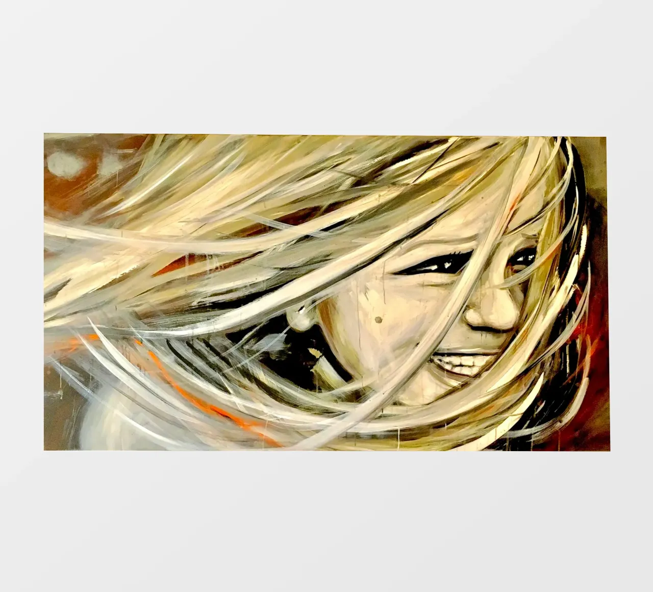 Smiling in the Wind telo in pvc da Happy 😃 Art 🎨 by Christine Schnoell