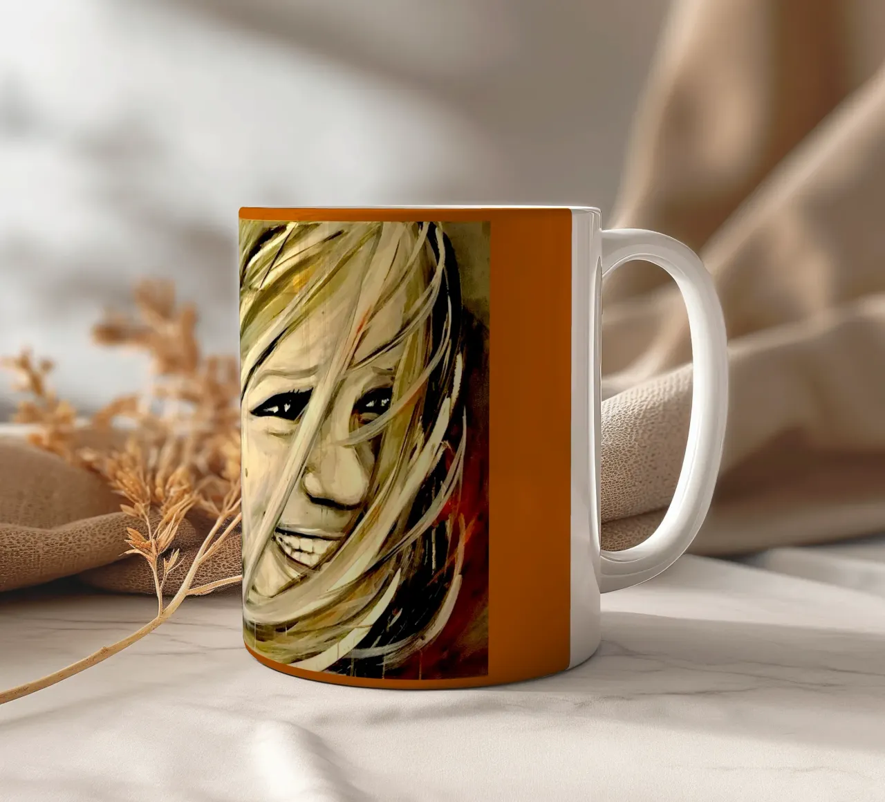 Smiling in the Wind tazza in ceramica da Happy 😃 Art 🎨 by Christine Schnoell