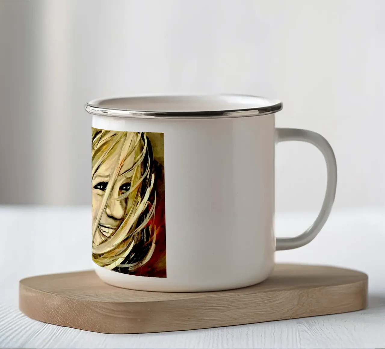 Smiling in the Wind tazza in smalto da Happy 😃 Art 🎨 by Christine Schnoell