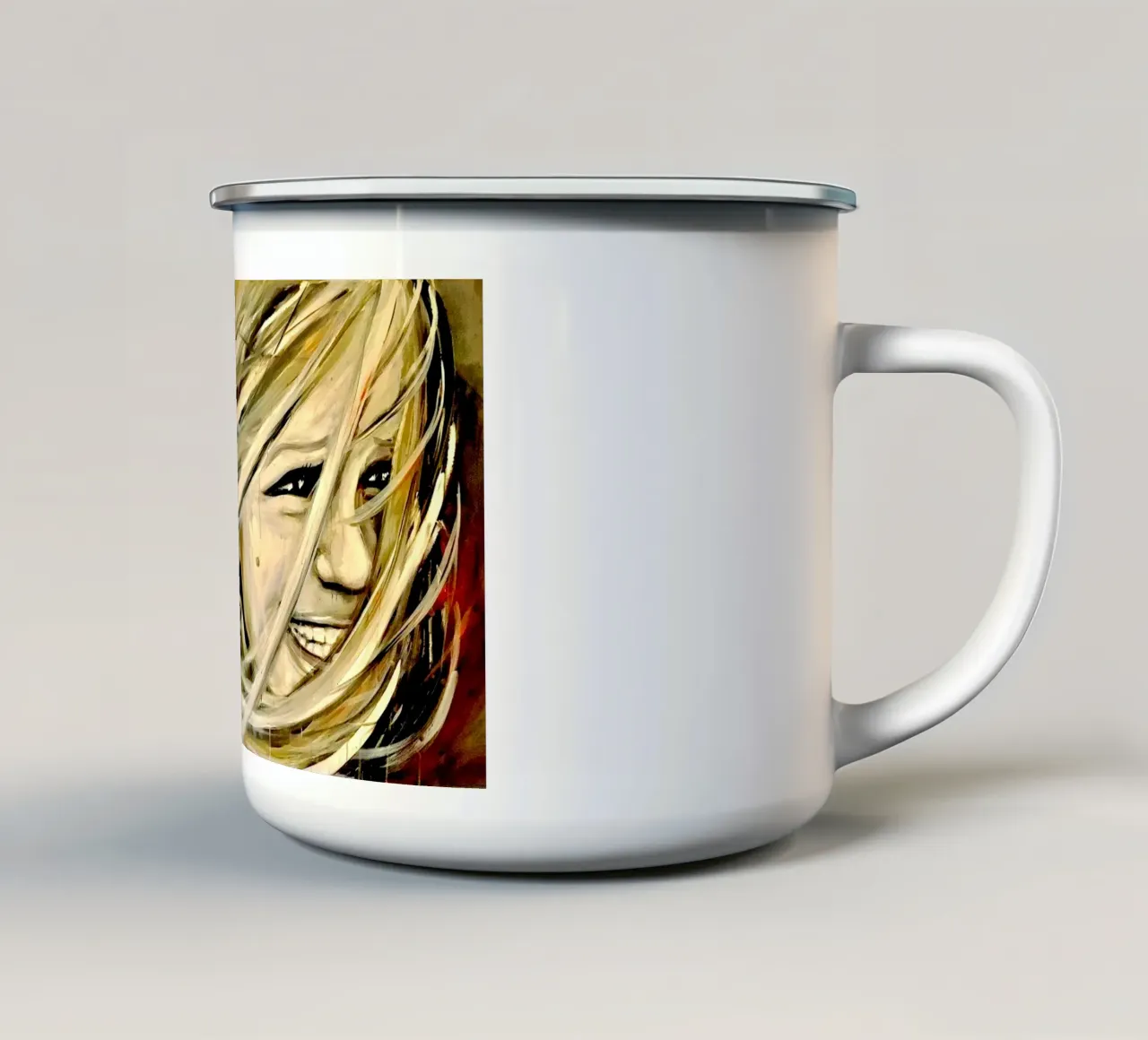 Smiling in the Wind tazza in smalto da Happy 😃 Art 🎨 by Christine Schnoell