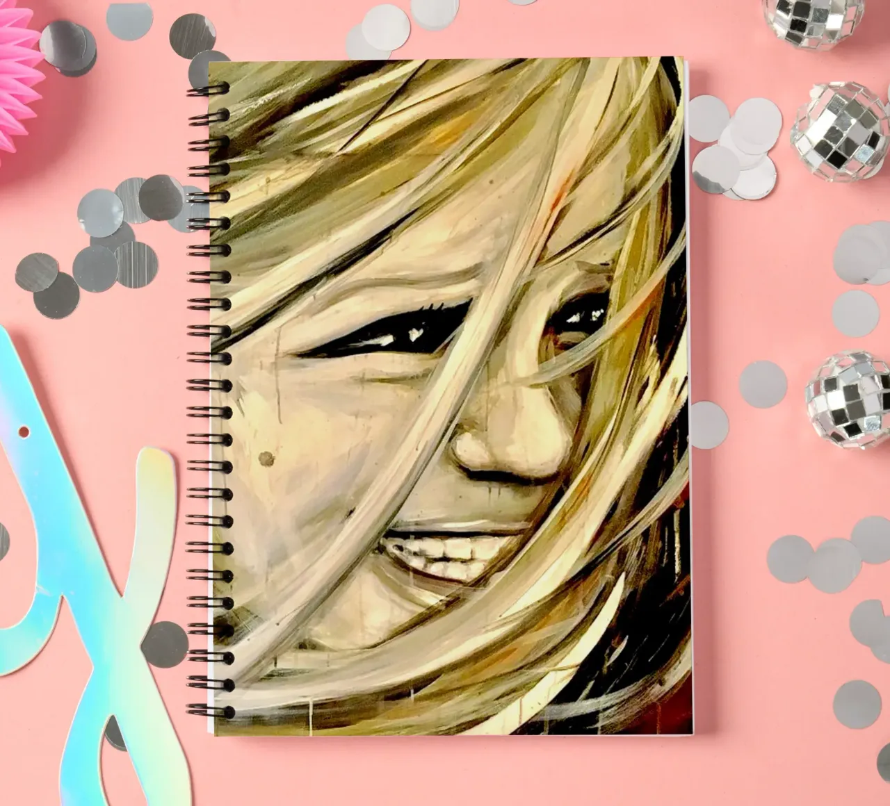 Smiling in the Wind spiral notebook by Happy 😃 Art 🎨 by Christine Schnoell