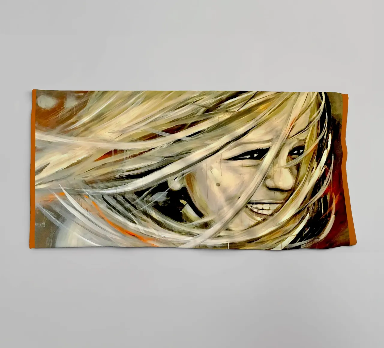 Smiling in the Wind asciugamano da bagno da Happy 😃 Art 🎨 by Christine Schnoell