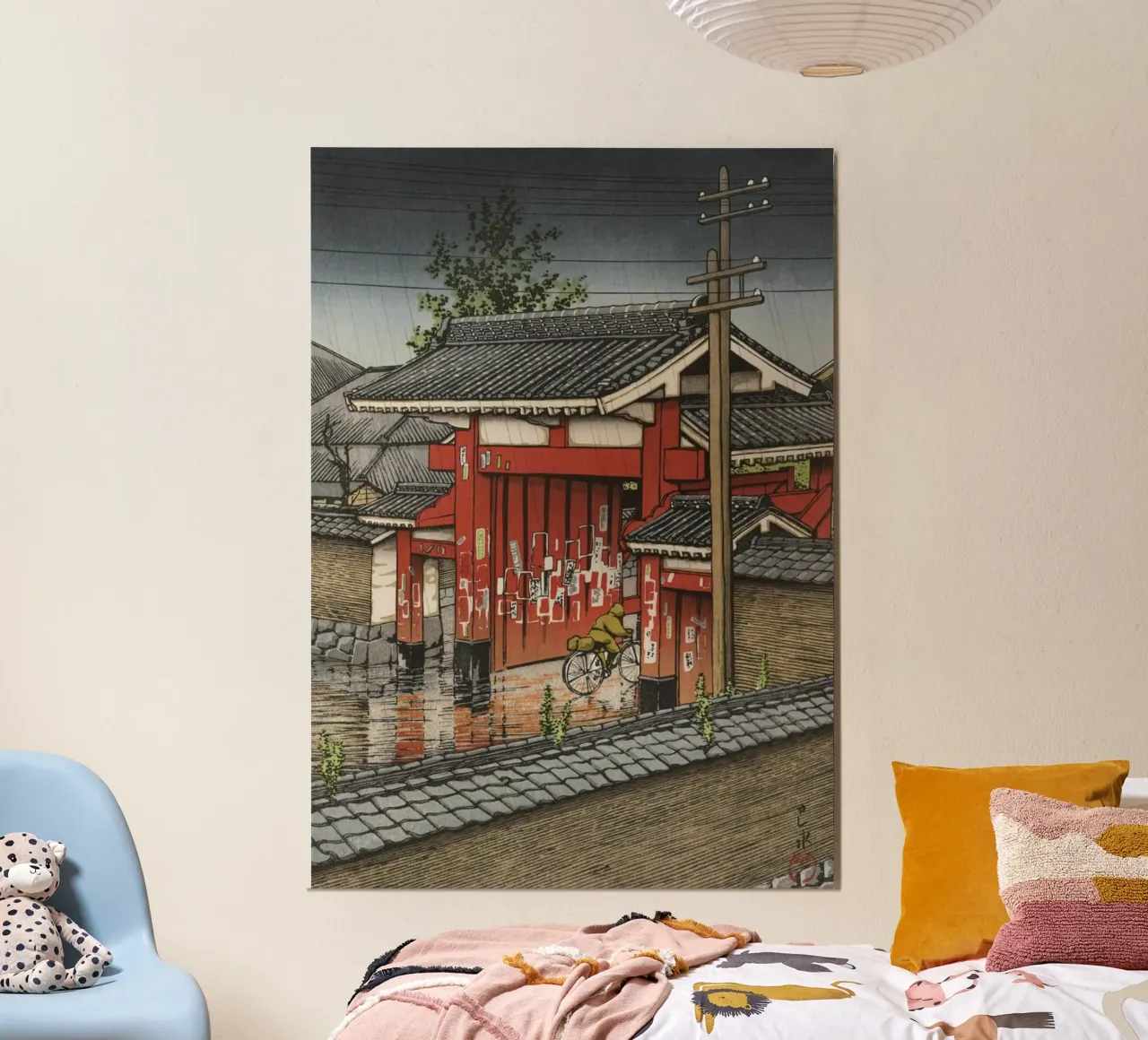 Ukiyo-e: pittura giapponese, Porta Rossa Hasui poster con telaio in alluminio da Aesthetic Muse