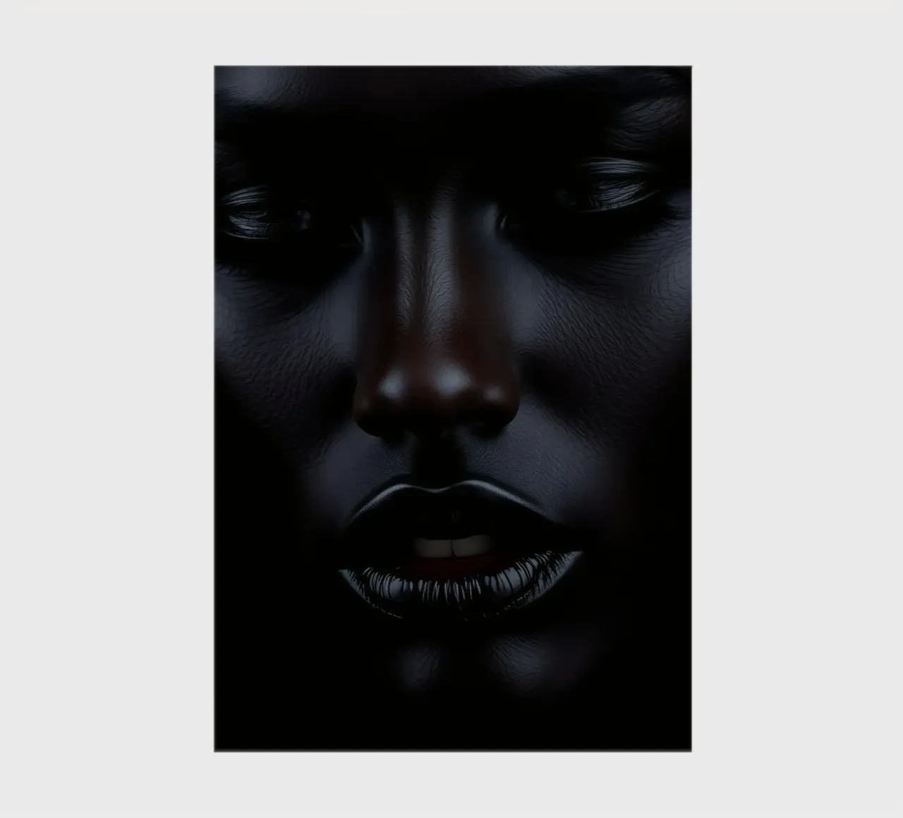 Portrait of a black woman with striking features illuminated notebook by DesignDoodle