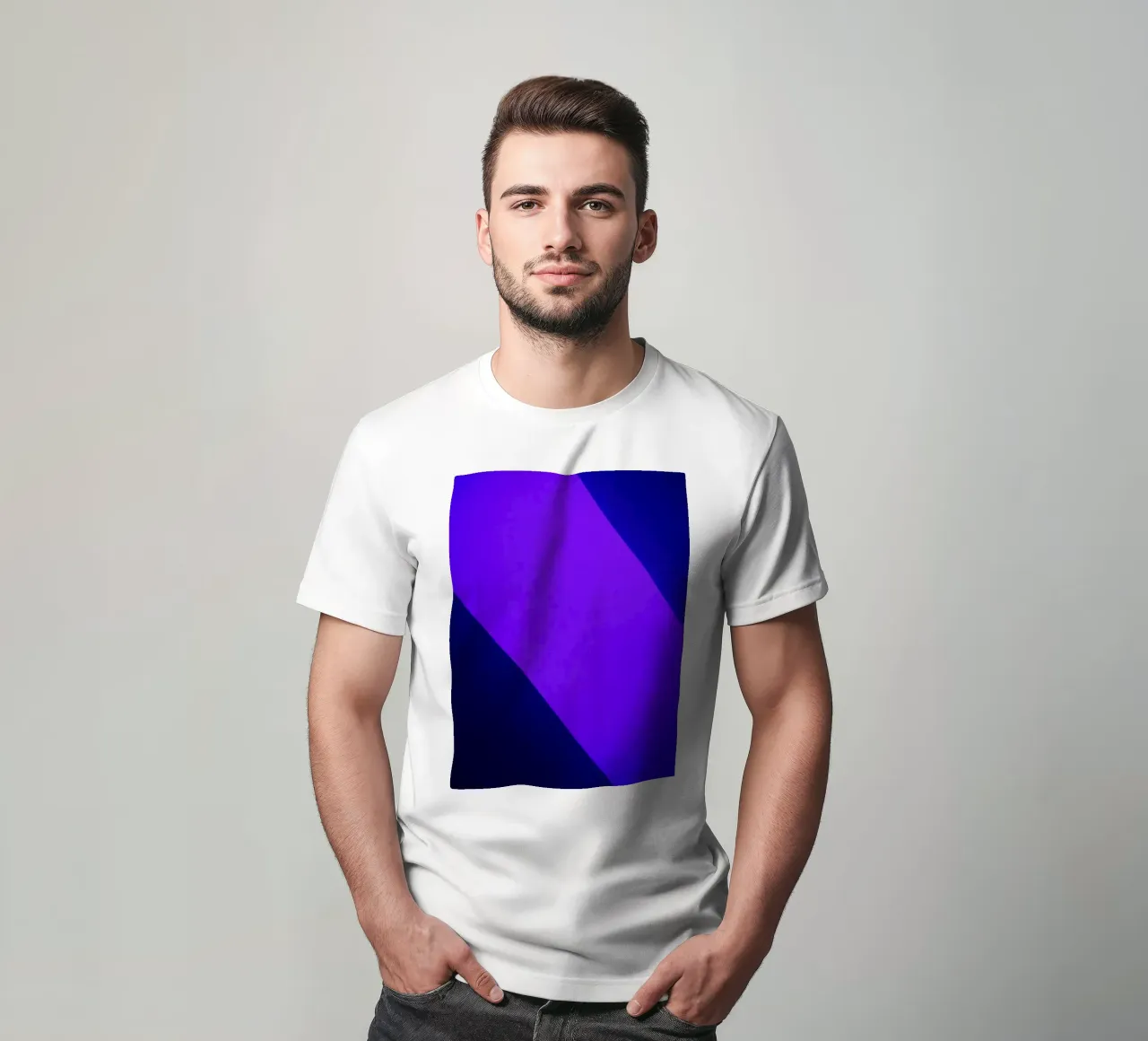 Bright purple and blue abstract light patterns t-shirt by DesignDoodle