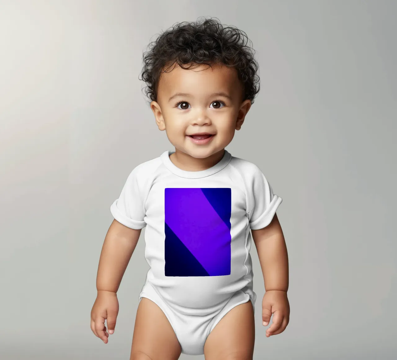 Bright purple and blue abstract light patterns short-sleeve baby romper by DesignDoodle
